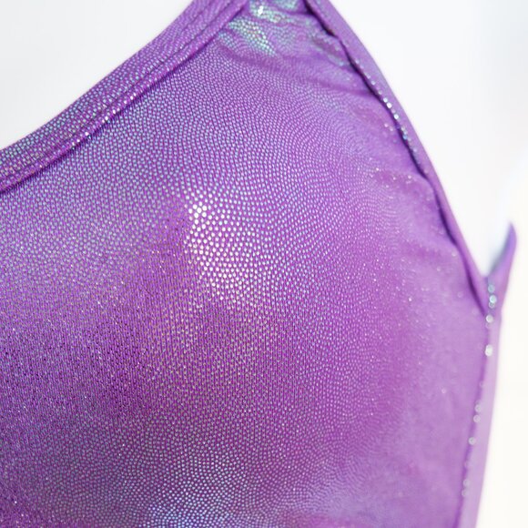 J. Valentine Purple Pulsing Holo Tank Top Crop Top SIZE S - Picture 6 of 8